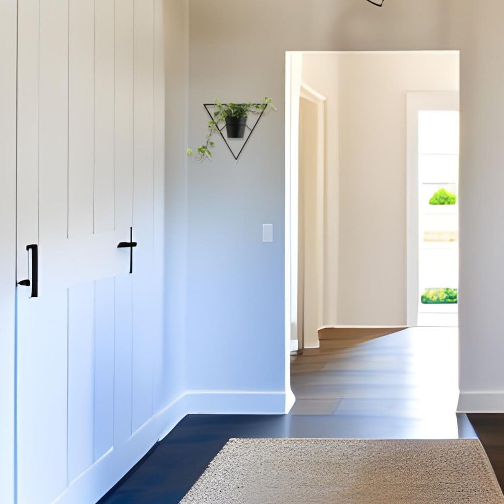 Kawabata Trading Wall Decor, Wall-Mounted Planter, Size 3 Pot, Iron, Modern, Stylish, Black, Entryway, Living Room, Interior Decor, Flower Pot