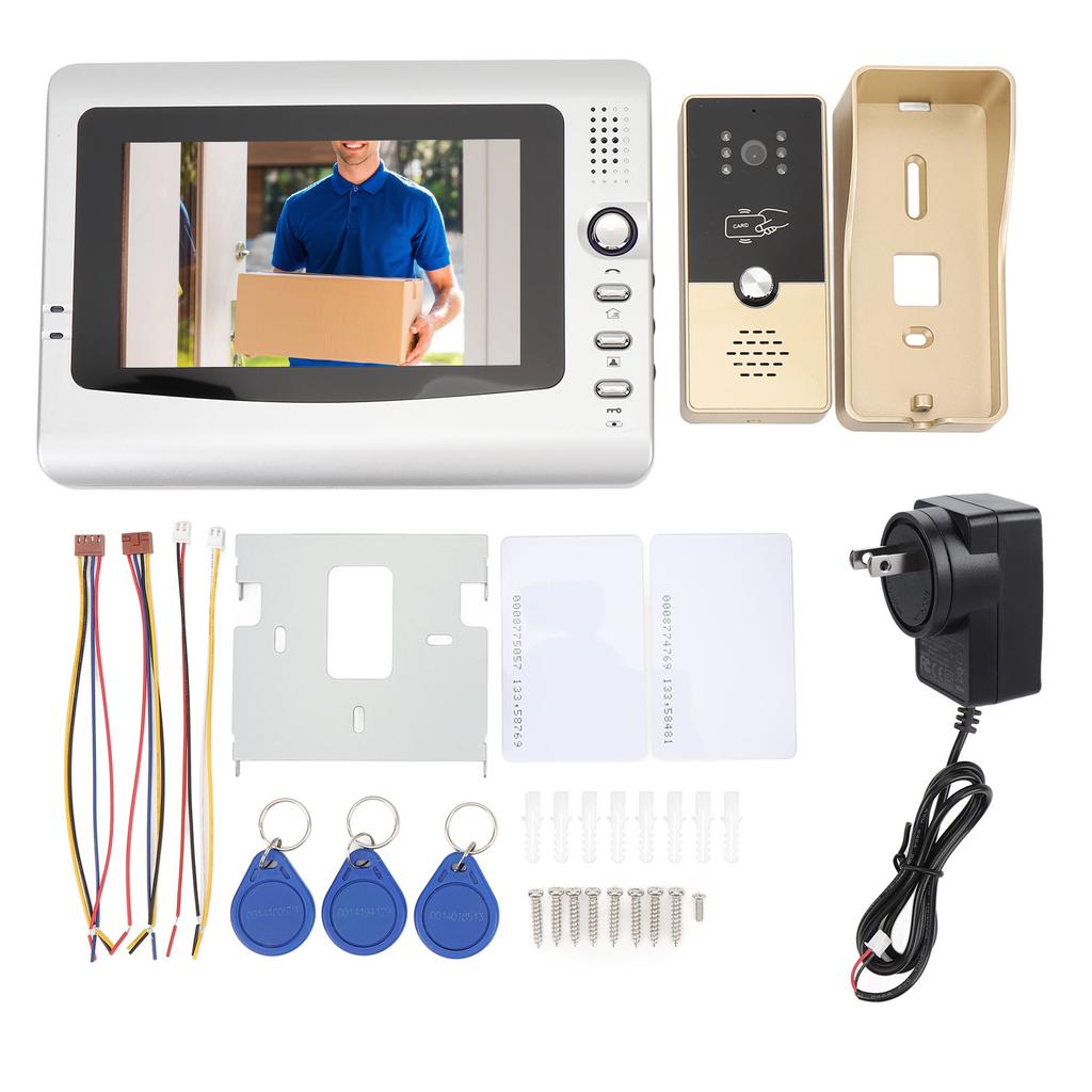Drátový video interkomový systém 7 palců Video zvonek Dveřní telefonní systém HD kamera Sady pro vilu Dům