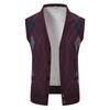 Cozy Up Herren-Pullover, Weste, Wollpullover, gerippter Strick, gestrickt, Button-Down-Patchwork, V-Ausschnitt, moderne, zeitgenössische britische Alltagskleidung, Ausgehen