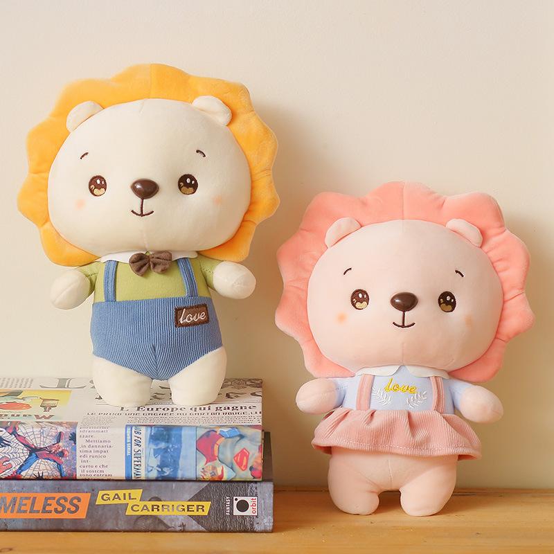 Lion Cartoon Couple Doll Plush Toy Room Decoration Kids Girls Present Pillow