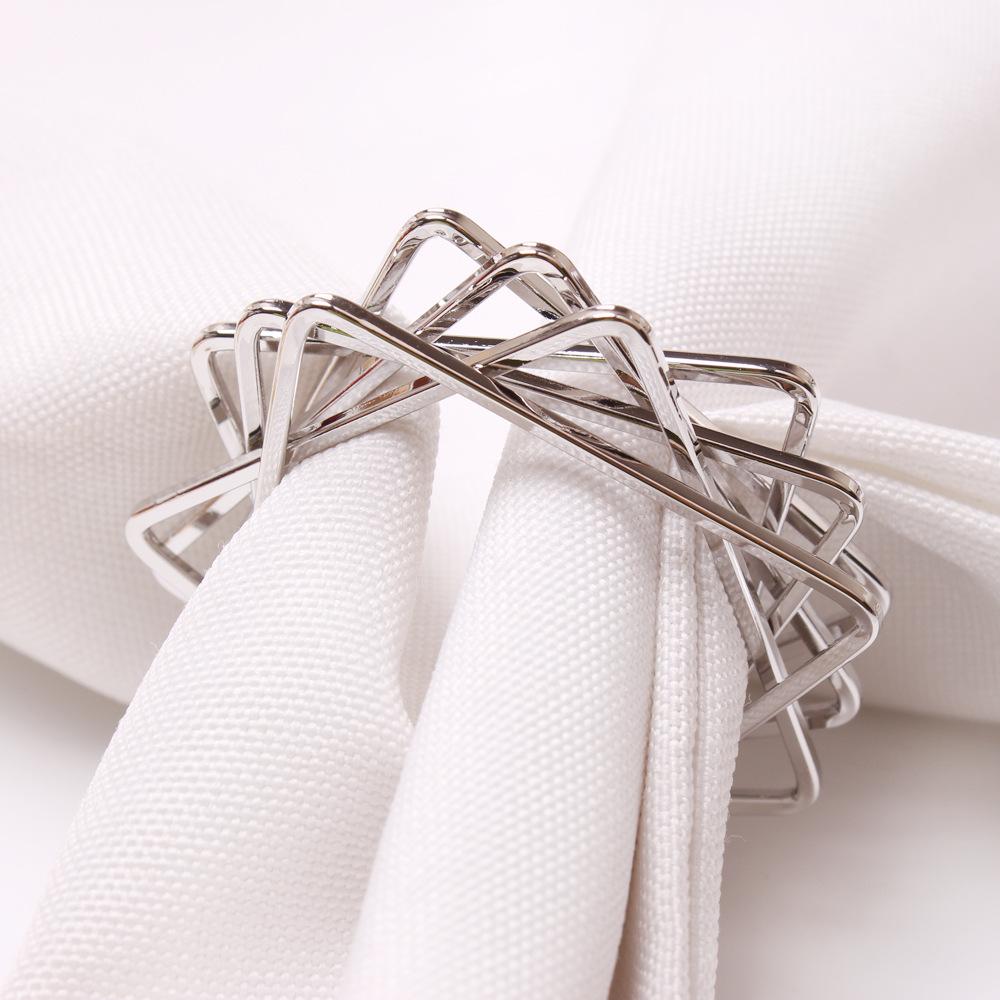 Holiday Star Napkin Rings Christmas Polygonal Five Pointed Star Napkin Holders for Table Setting