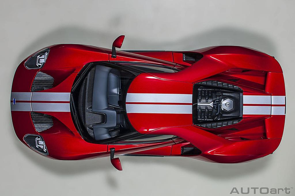 AUTOart Ford GT 2017 Metallic Stripe Finished Product 12106 1/12 Red/Silver