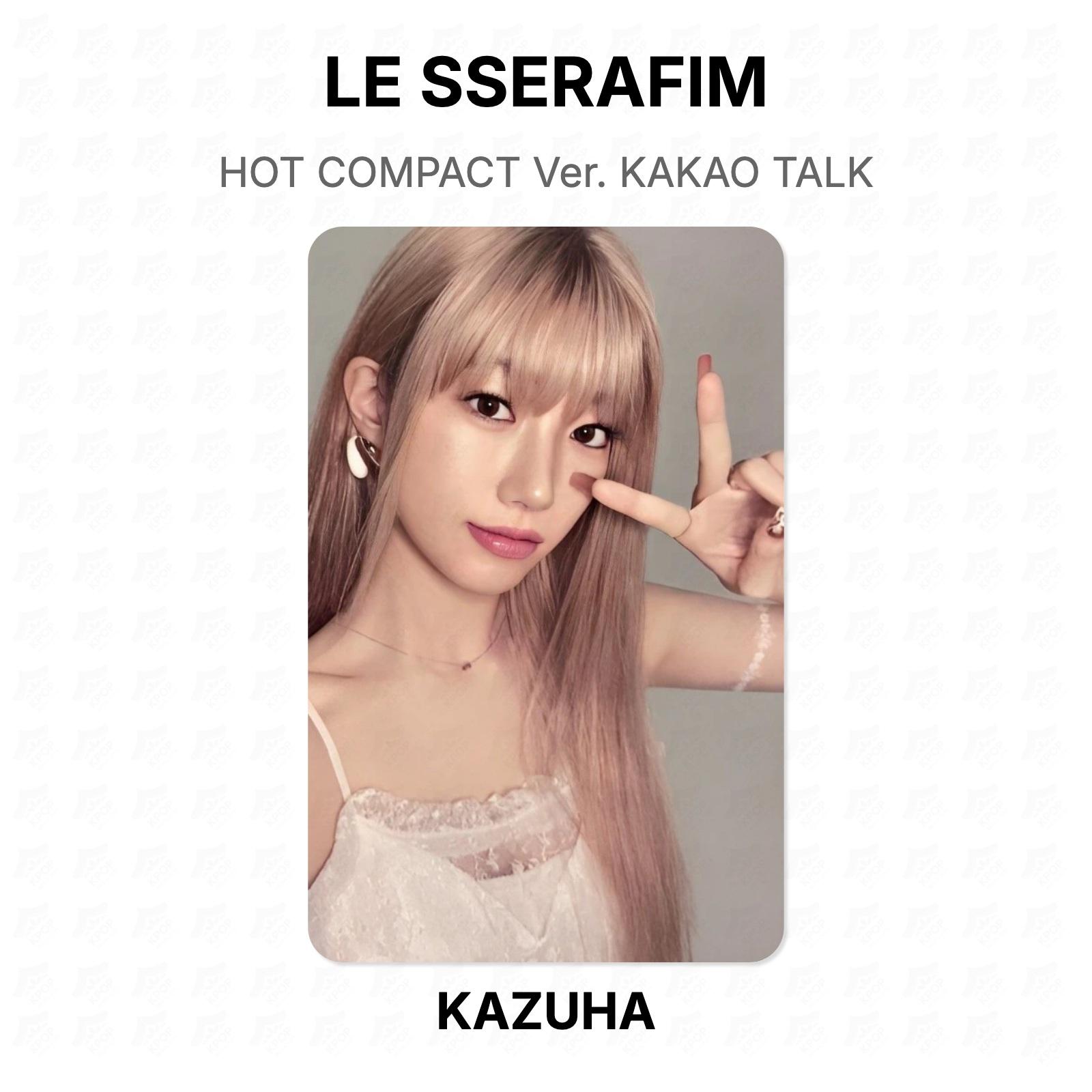 LE SSERAFIM HOT COMPACT Версия. Официальная фотокарточка KAKAO TALK KAZUHA