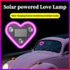 Car Triangle Window LED Solar Powered Heart Neon Light, Rear Window Illuminated, Interior Decoration Atmosphere Light, Wiring Fr