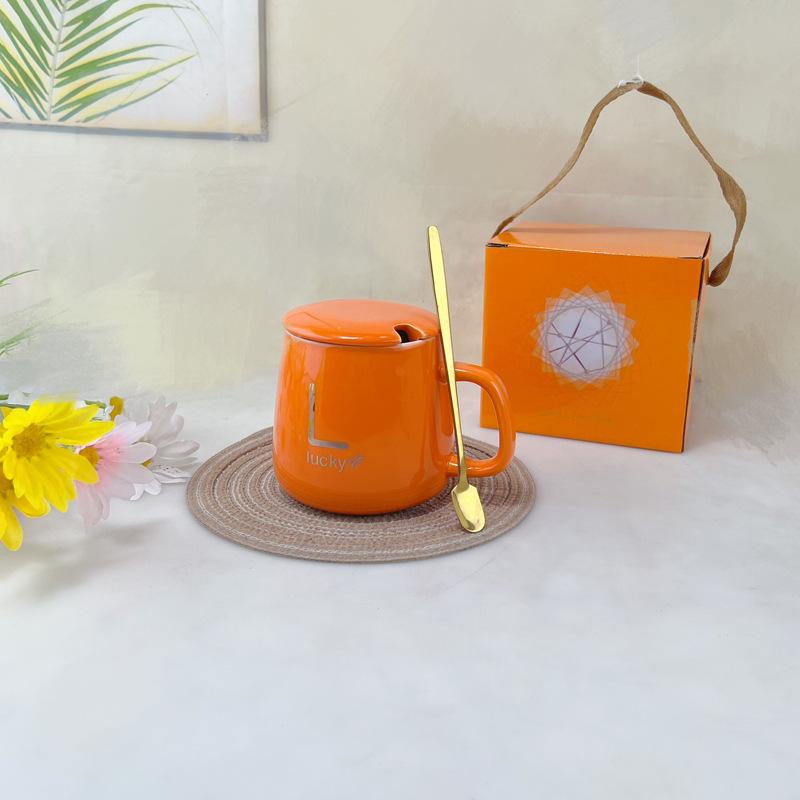 Ceramic Mug Gift Set: Souvenir Mug with Handle and Lid, High-End Luxury Feel, Customizable