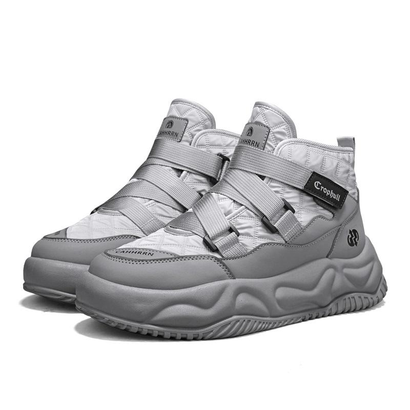 

Зимние ботинки для мужчин, сохраняющие тепло, хлопковая обувь, походная обувь, плюшевые теплые высокие ботинки, мужские кроссовки 41 серый