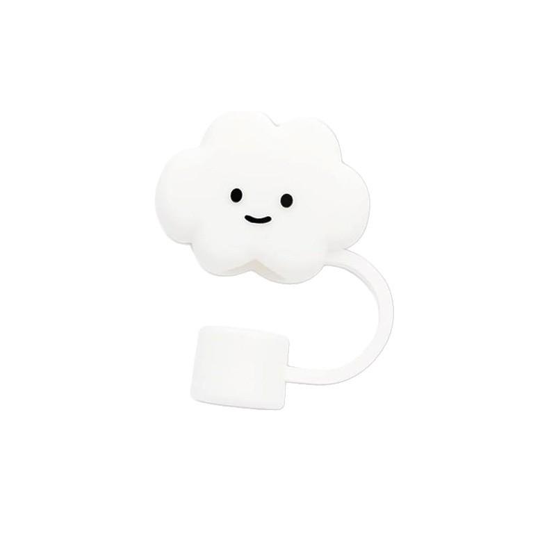 Cute Soft Rubber Cloud Straw Cap, Food-grade Silicone Dust-proof and Leak-proof, Suitable for 10mm Straws