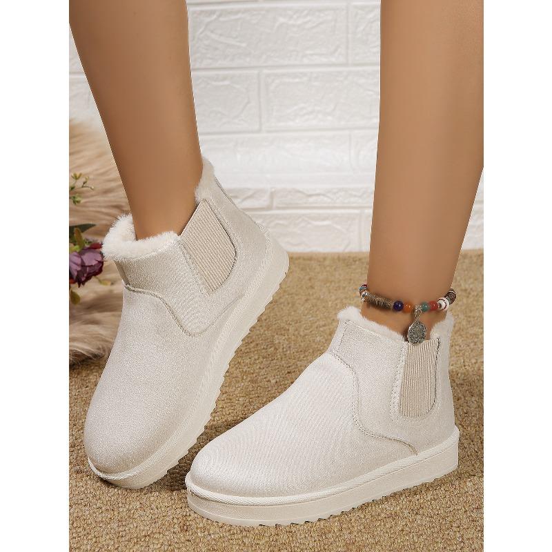 2025 New Arrival Thickened Fleece-Lined Cotton Boots Winter Fashion Slip-On Women's Snow Boots