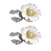 2 pezzi Copribottoni Fiore per Camicia da Donna, Copribottoni Decorativi a Forma di Fiore per Completi, Gemelli Floreali, Colore Oro/Argento