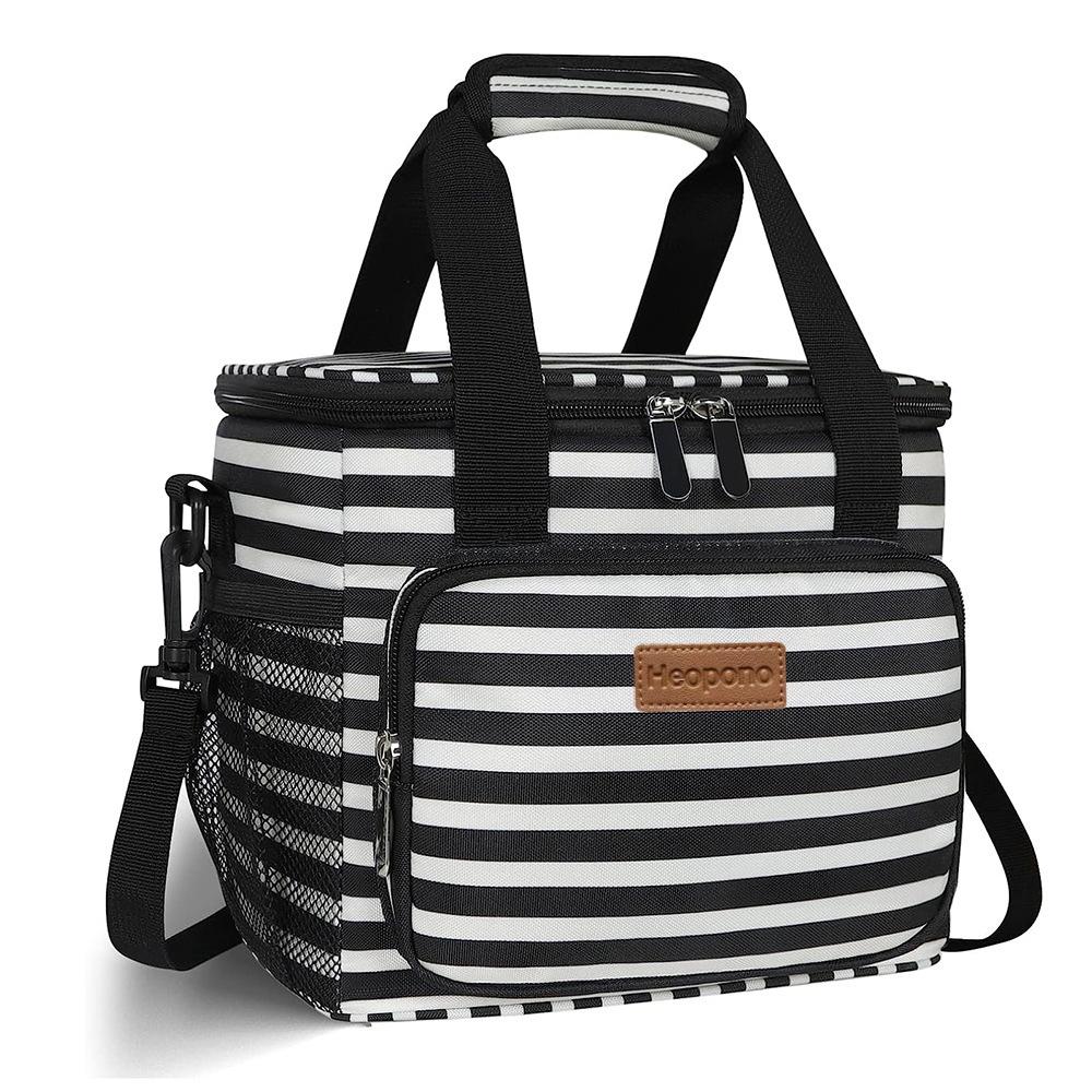 Lancheira para homens/mulheres, lancheira isolada, bolsa térmica à prova de vazamento, médio, 15l, refrigerador de praia, adulto para trabalho, piquenique, viagens black