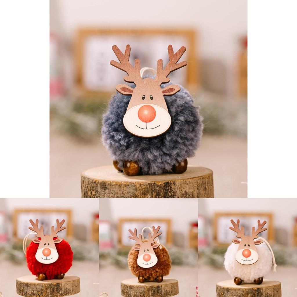 And Festive Cozy Large Wool Felt Reindeer Ornament With Charming Wooden Antlers