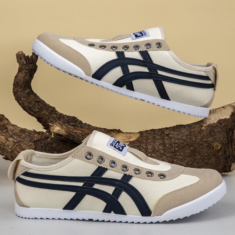 New One-pedal Lazy Men's Shoes Cloth-top Versatile Men's Shoes Breathable Thin-soled White Shoes