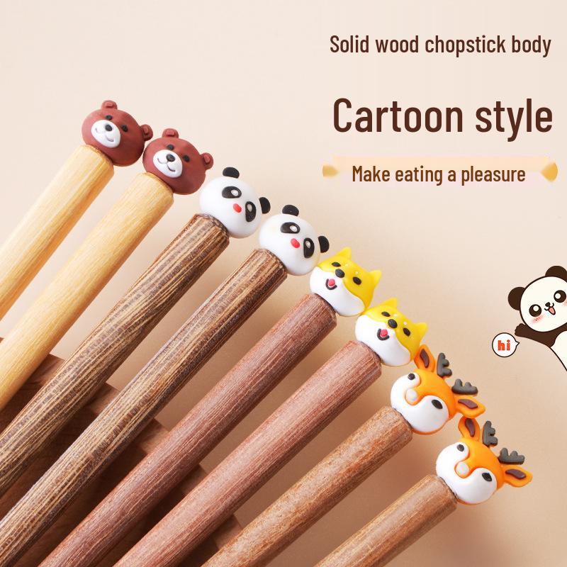 Wooden Cartoon Animal Chopsticks for Kids Ages 3-6 - Perfect for Practice