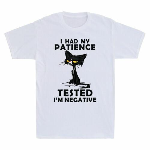 I Had My Patience Tested I m Negative Funny Black Cat Men s Short Sleeve T-Shirt S