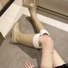 Stylish and simple tall rain boots women's waterproof and non-slip water boots wear-resistant outer water shoes kitchen work sleeve women's shoes