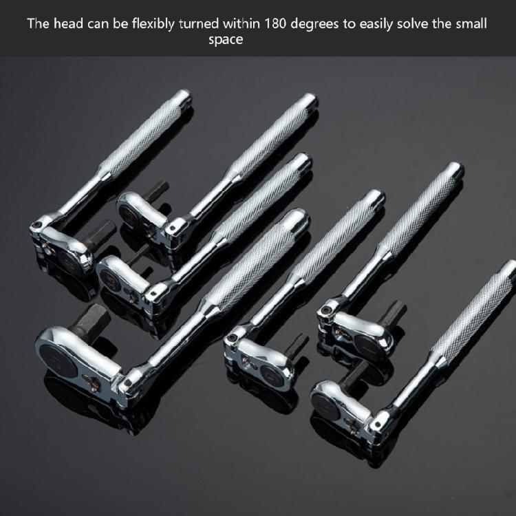 2 in 1 Flexible Head Wrench Steel Industrial Ratcheting Wrench Polishing Flexible Head Ratchet Combination Wrench