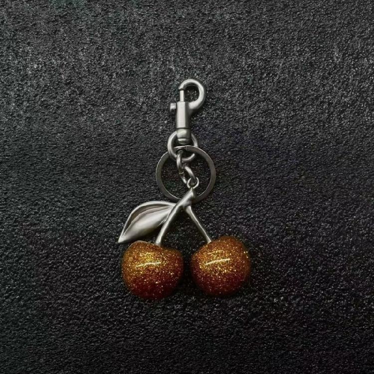 Cherry Bag Pendant Everyday Use Keyring for Ladies Fruit Shape Key Ring Jewelry Decoration for Phones and Wallets