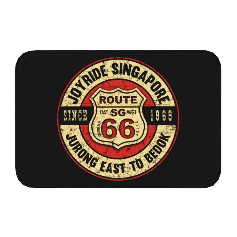 

Route 66 Travel Motorcycle Ride Front Door Mat Anti-Slip Absorbent American Road Doormat Kitchen Balcony Entrance Rug Carpet 40x60cm