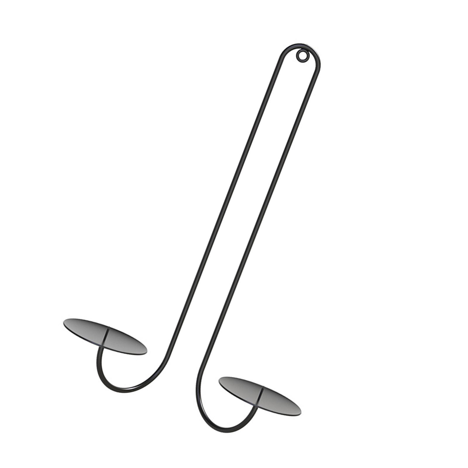 

Elegant Black Wall Candle Sconces Decorative Double Armed Wall Hanging Iron Candle Holders for Warm Lighting Home Decors