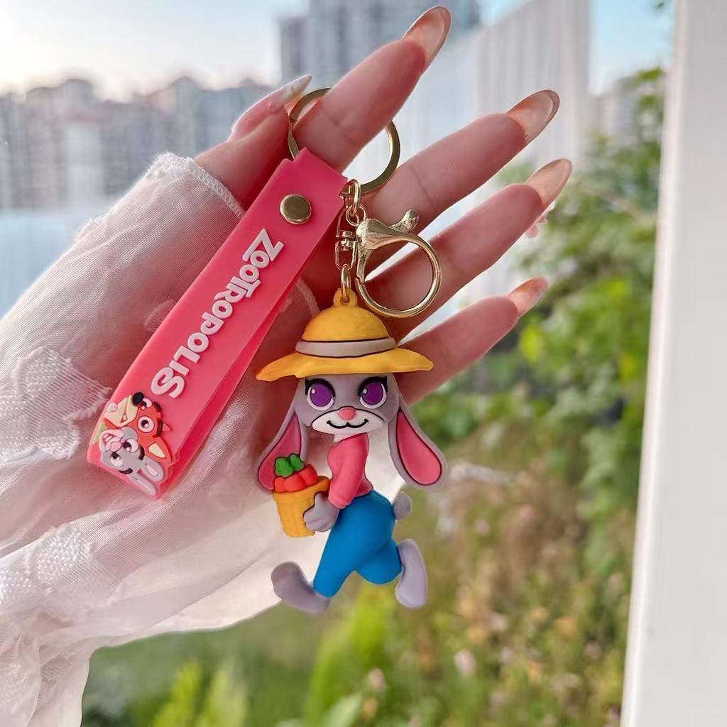 Cartoon Crazy Zootopia PVC Keychain Cute Judy Nick Fox Nick Backpack Keychain Hanging Decoration Small Gift Toys Anime Cartoon