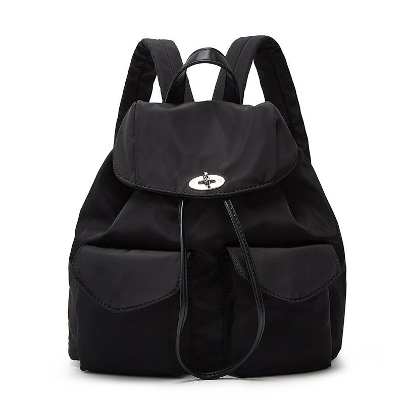 

New anti-wrinkle waterproof nylon women s backpack summer casual multi-pocket solid color commuter backpack