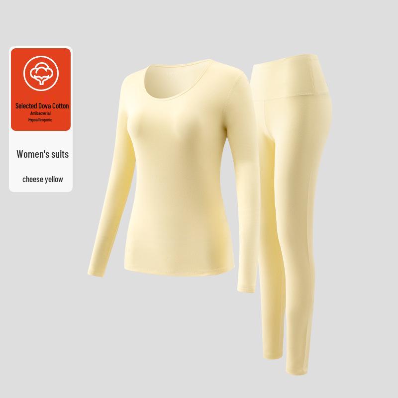 Damen Antibakterielles Xinjiang Baumwoll Thermo Unterwäsche Set - Dünn, Milbenabweisend, für Herbst/Winter