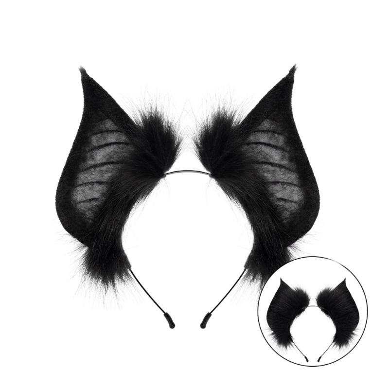 Ręcznie robiona opaska na głowę z uszami nietoperza Akcesoria do cosplayu dla dziewczyn-nietoperzy Uszy zwierzęcia Fursuit Maskarady Halloweenowa impreza cosplayowa