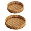 Round Serving Tray Easy To Clean Organizer Tray Bread Storage Basket Hand Woven Basket for Candy Snacks Party Countertop Kitchen