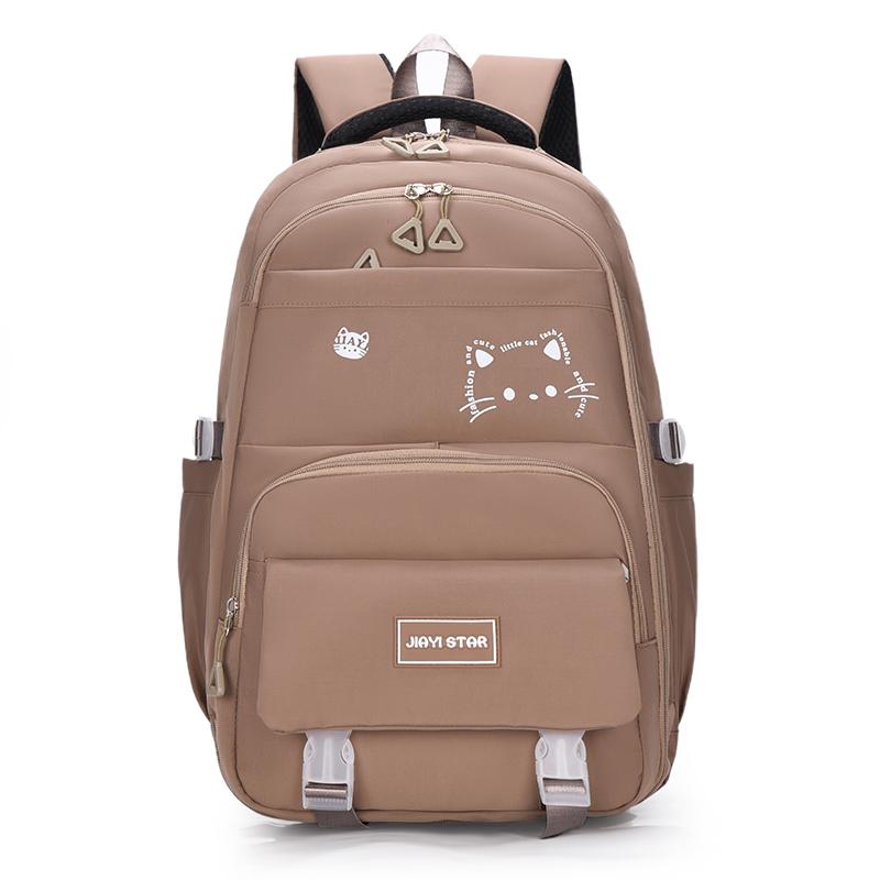 

Рюкзак с принтом кота, большой емкости, школьный портфель для школьников хаки