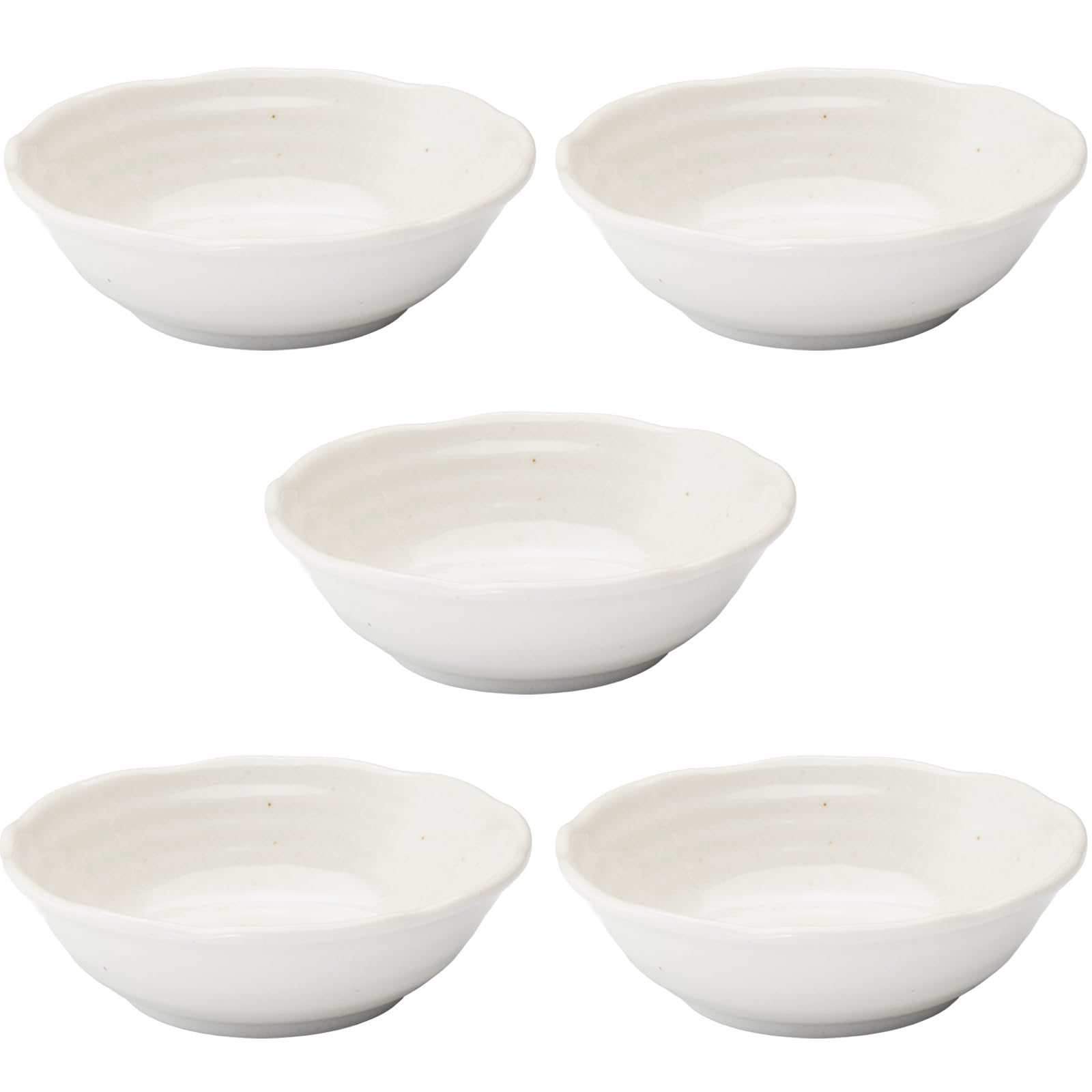 

Mino Ware Dinnerware Set of 5 and Small 14cm Microwave and Dishwasher Made in Product Number 564638 Konhiki Glaze (Small, Medium, Bowls, Approx. белый