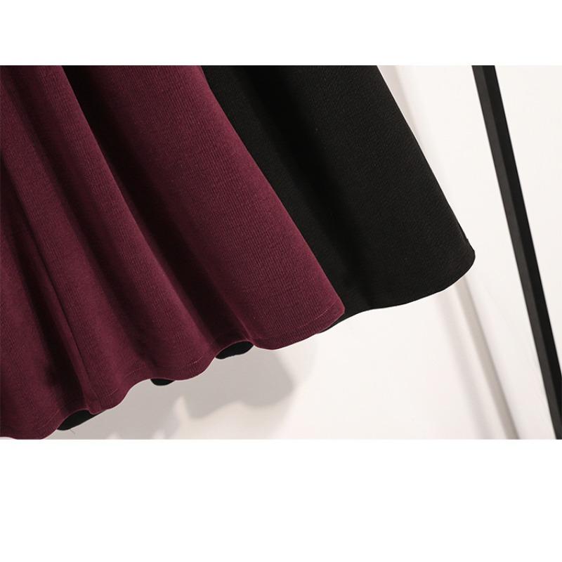 Dimanaf 2024 Autumn Winter Plus Size Long Women Skirts Solid A-Line Oversize Lady Elegant High Waist New Skirts