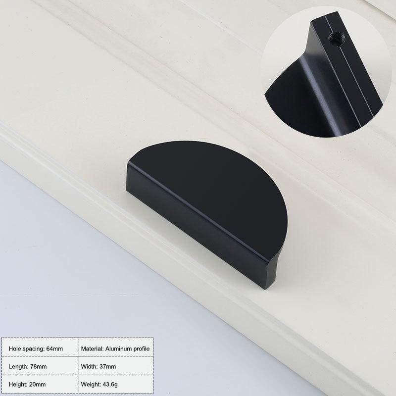 

Modern Cabinet Door Pull Handle Closet Wardrobe Knob Furniture Handle with 22mm Screw Black/6831