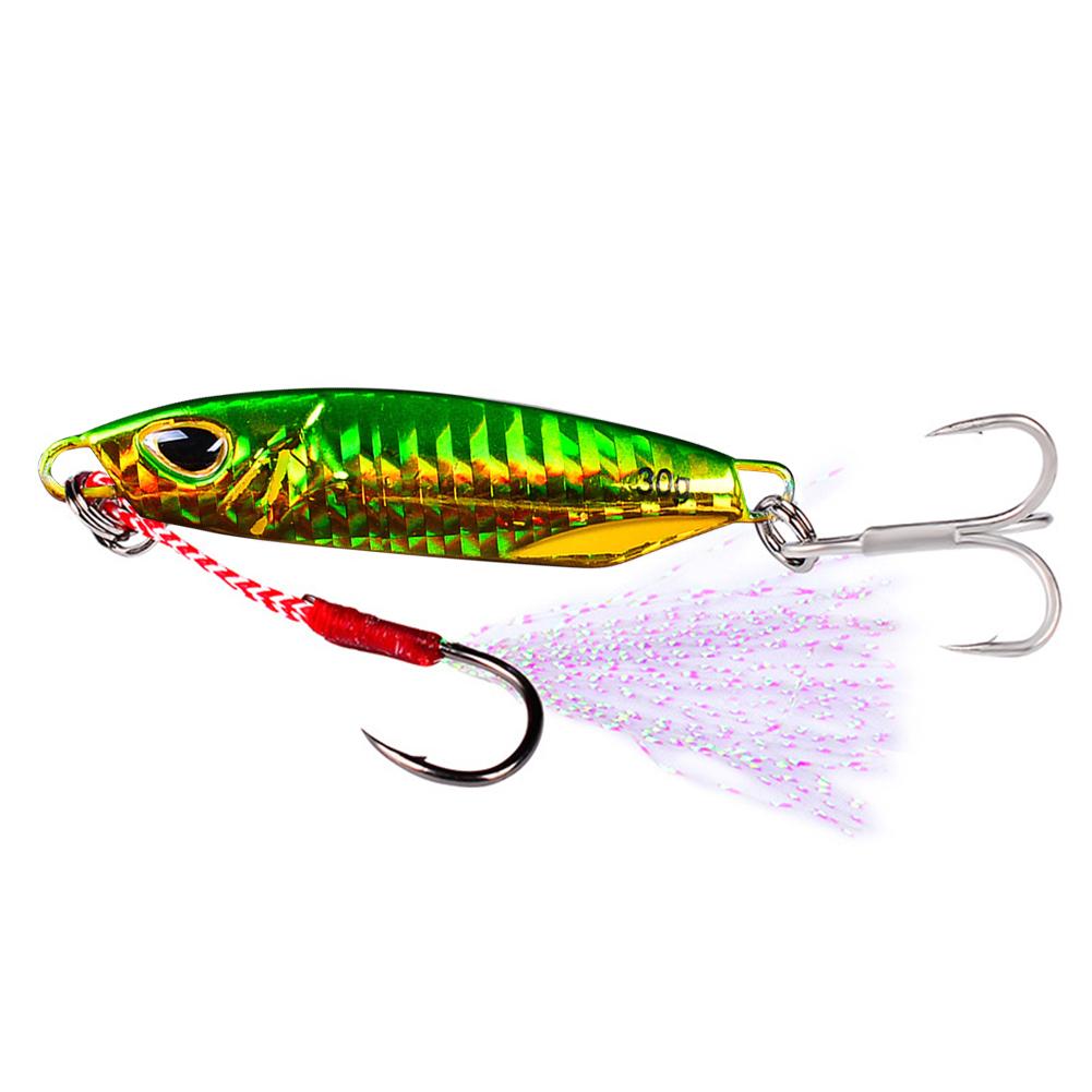 30g 65mm Artificial Baits Metal Sequins Iron Plate Wobbler Rotating Bait Long Cast Fishing Lure for Saltwater Freshwater