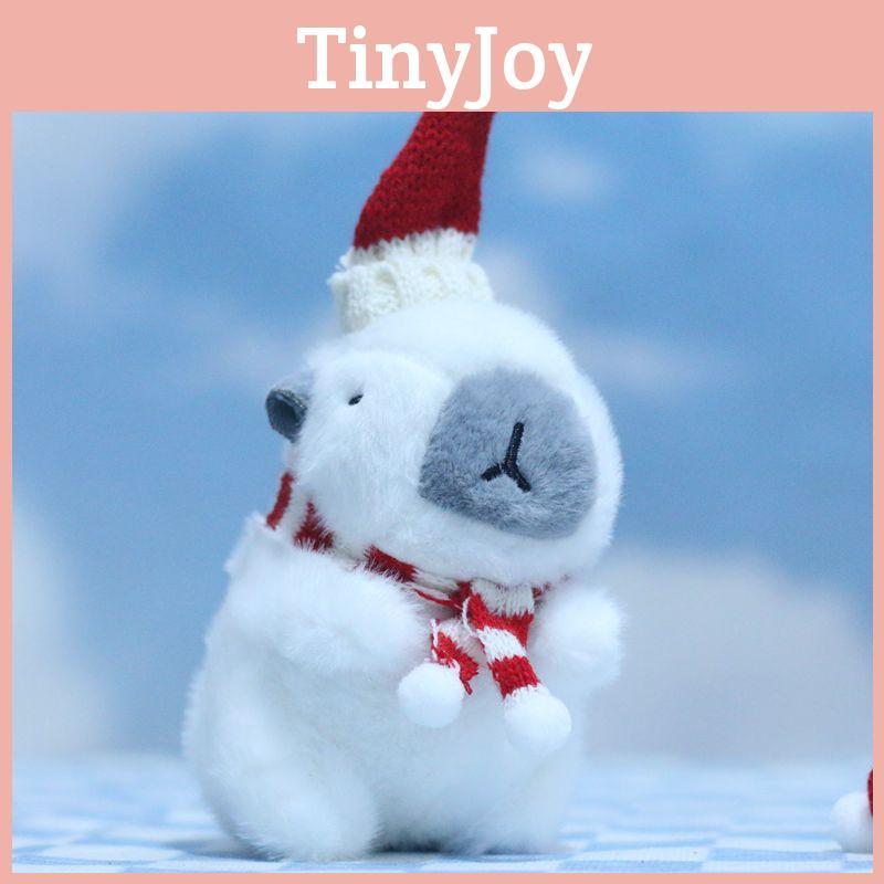 Delightful Cartoon Capybara Christmas Plush Toy Keyring For Bags And Key Accessories