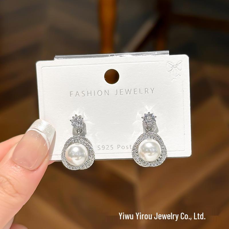 2025 Luxurious Diamond & Pearl Wrap Earrings: High-End, Versatile Fashion for Women