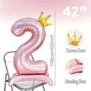 40 Inch Birthday Number Ballons Princess Birthday Pink Crown Balloons Wedding Party Ballons Decoration Birthday Number Balloon
