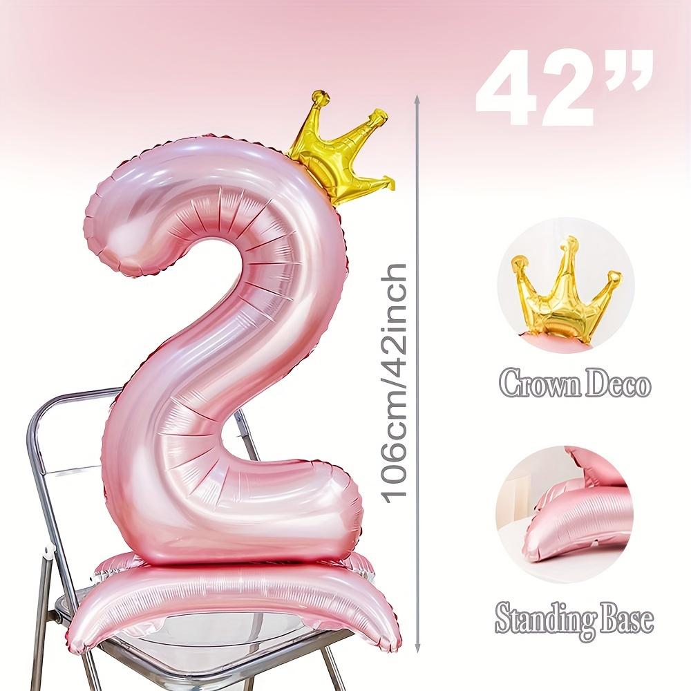 40 Inch Birthday Number Ballons Princess Birthday Pink Crown Balloons Wedding Party Ballons Decoration Birthday Number Balloon