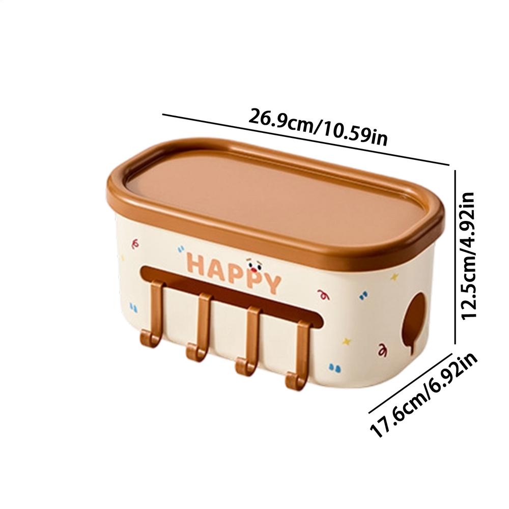 

Bed Pocket With Hooks Lid Waste Basket Bedside Storage Remote Holder For Bed For Water Bottle Glasses Phone Hair Accessories коричневий