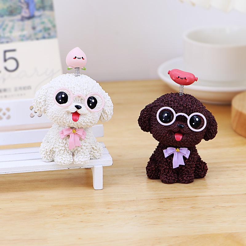 Adorable Pomeranian Dog Figurine: Office Desk & Car Interior Decoration