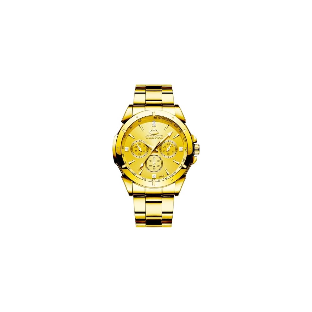 JewelryWe Men s Formal Business Watch Round Dial Analog Display Quartz Timepiece Gold