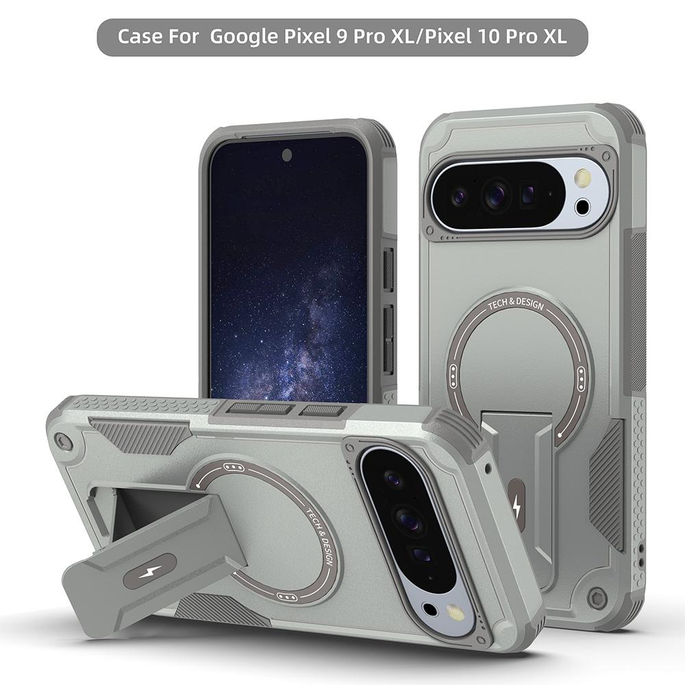 Shockproof Rugged Magnetic Charging Invisible Stand Phone Case for Google Pixel 10 9 Pro XL Military Grade Protective Cover