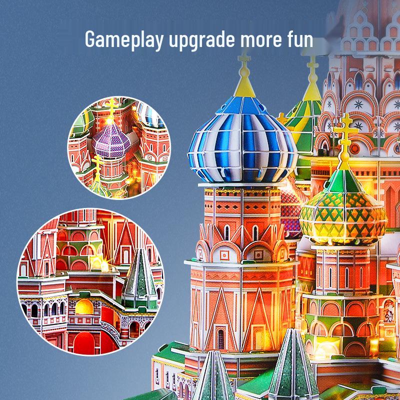 Lecube 3D St. Basilius-Kathedrale LED Puzzle - Architektonisches DIY-Modell & Geschenk für Kinder