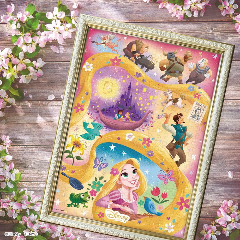 Tenyo [Made in Japan] 300-Piece Jigsaw Puzzle Disney Living in My Story (Tangled) (30.5x43cm) D-300-077, Includes Glue, Spatula, and Service Card