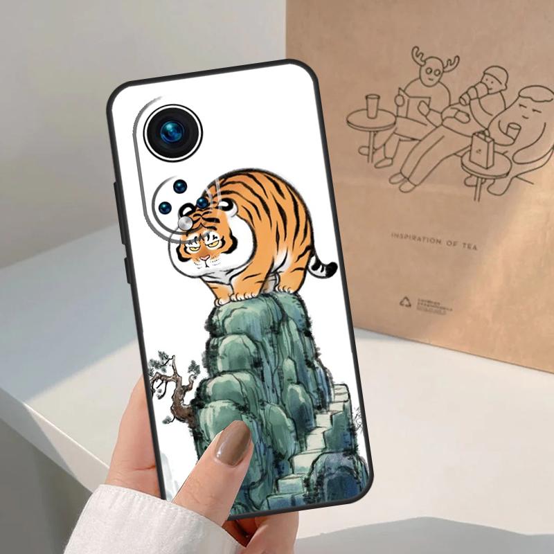 Cartoon Fat Tiger Case For Honor Magic 7 5 6 8 Pro Honor 50 70 90 Lite X9c X9b X9a X8a X8b 200 400 Pro Cover