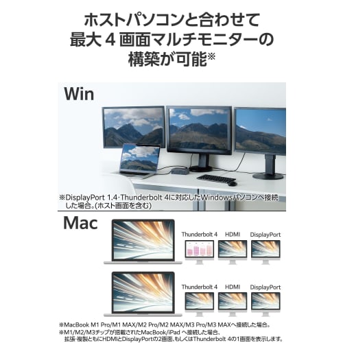 Elecom USB-C Hub Dockingstation 14in1 Thunderbolt4 kompatibel PD 60W 3 Bildschirmausgänge HDMI-Anschluss Display-Anschluss LAN-Anschluss Magnetisch Ständer enthalten Vertikal