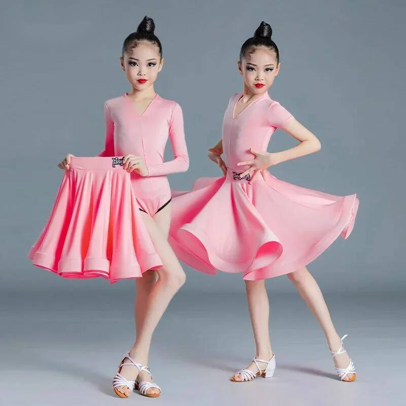 Ballroom Latin Dance Suit Dress Competition Girls Skirts Practice Wear Clothes Dancing Costume Tango Samba Cha Cha Two Piece