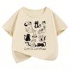 Cat Are Best Friends Design Printed T Shirts Short Sleeve Kids Childrens Tshirt Boys Girls Summer Spring Casual Top Tee Shirt