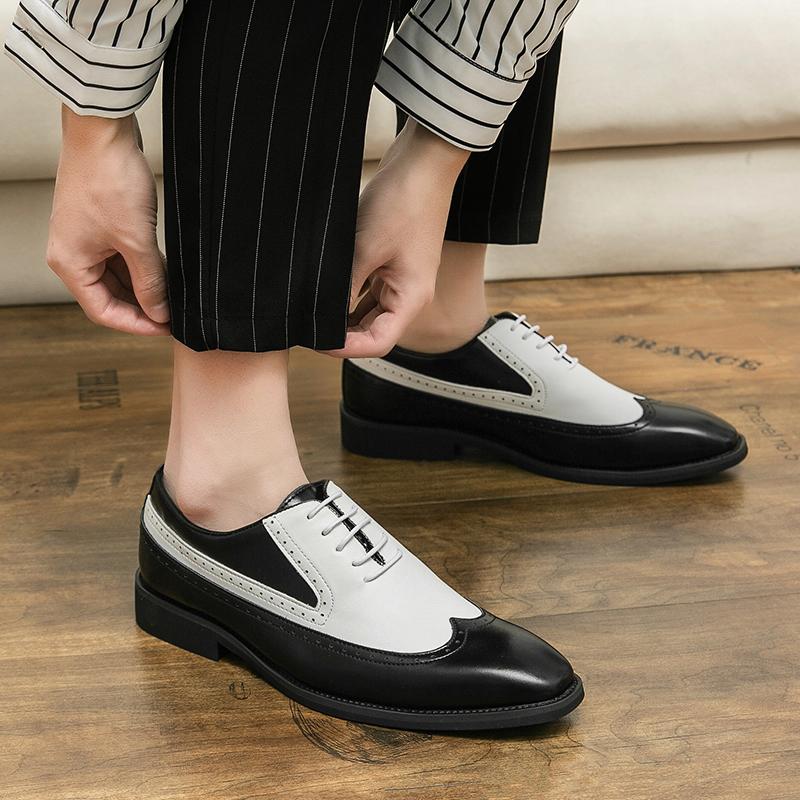 Men Casual Shoes Leather Men Business Shoes Fashion Man Oxford Shoes Lace-Up Outdoor Male Shoes Luxe Club Shoes Brogue Shoes Men