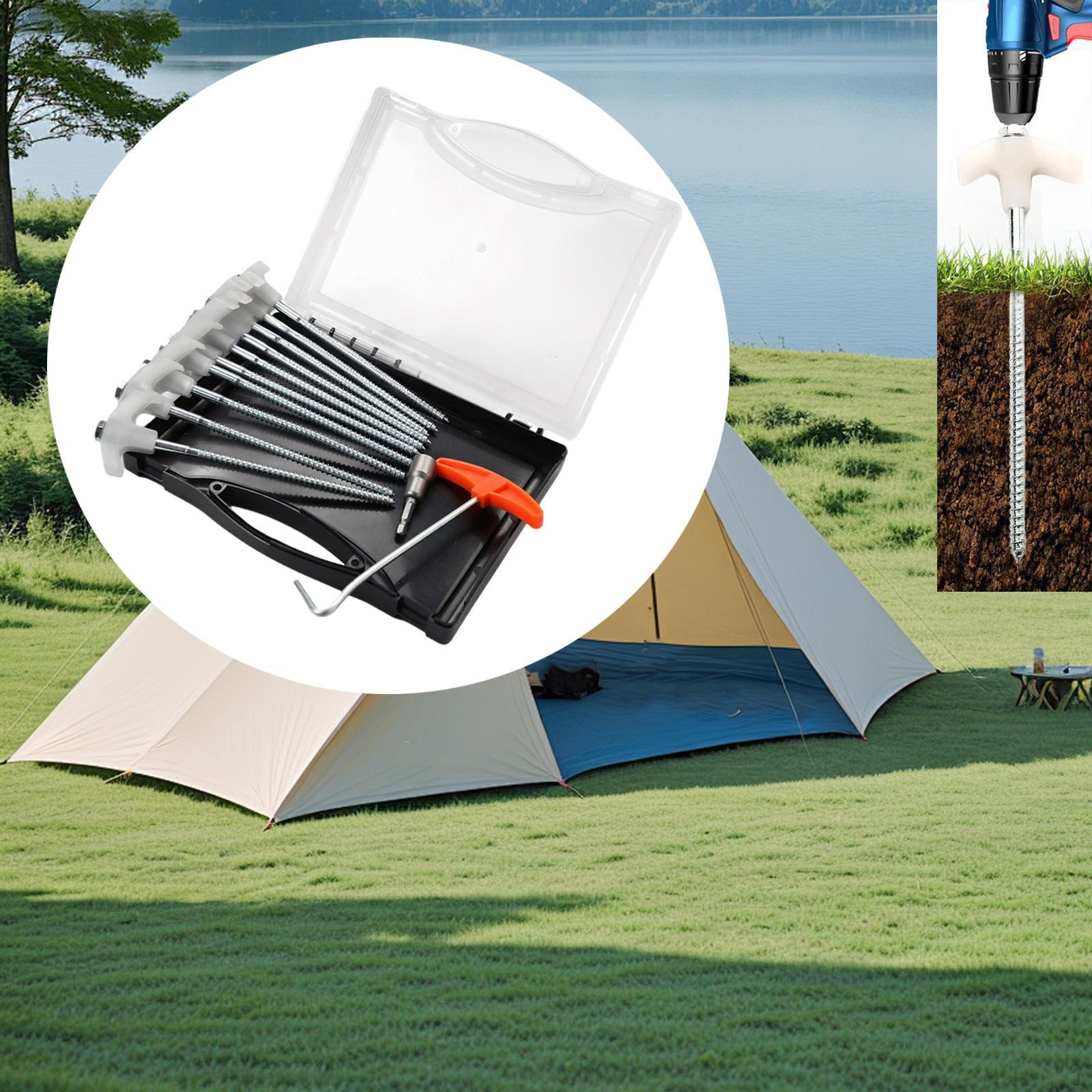 

10Pcs Screw in Tent Pegs Ground Nails Stakes Outdoor Anchors for Backpacking Awning