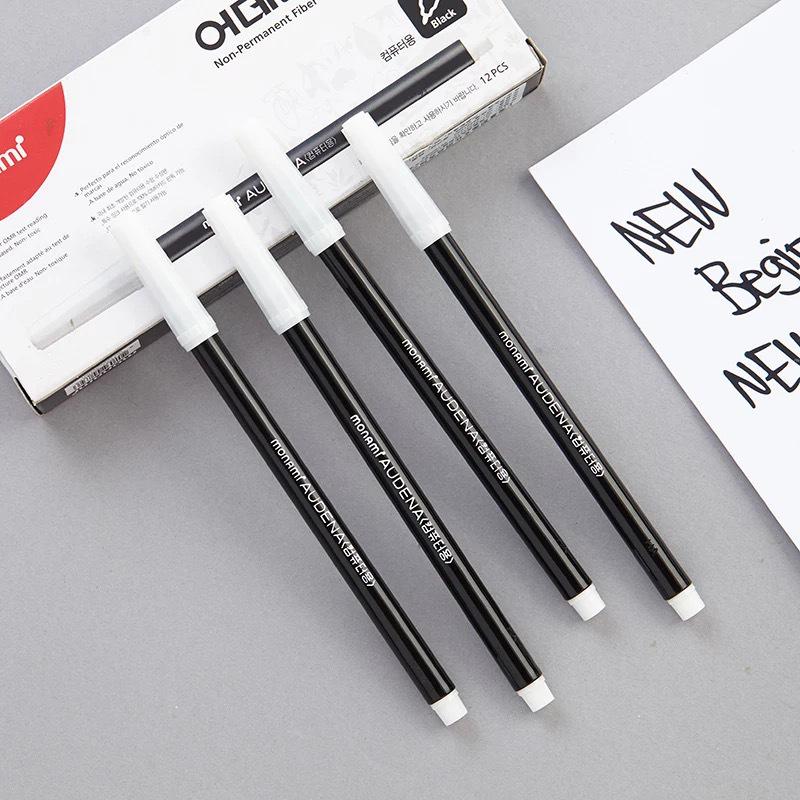 Monami Korean Exam Special Fiber Tip Pen Black - Water-Based Ink, Pull-Off Cap 0.5 mm чёрный